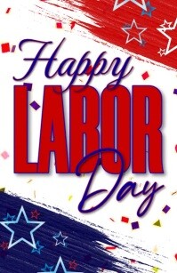 白色 Labor Day Celebration Halv side bred Template