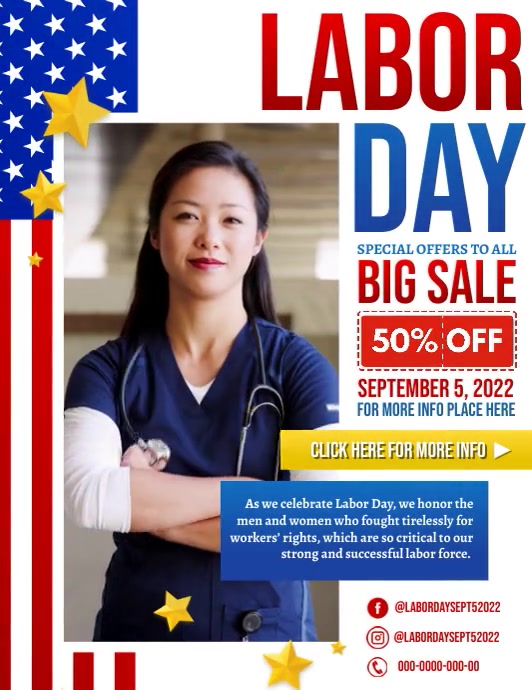 Labor Day Pamflet (Letter AS) template