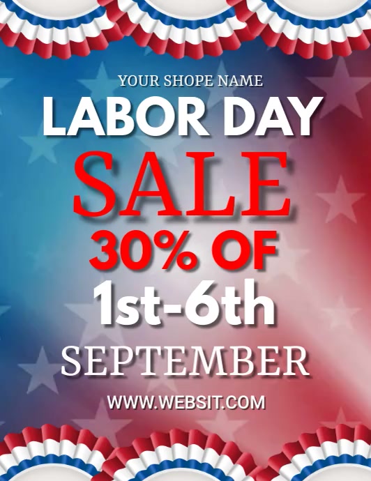 Labor day Løbeseddel (US Letter) template