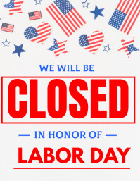 White labor day Folheto Template