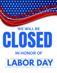 Hvid Labor Day Closure Announcement Folheto Template