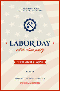 Hvid LABOR DAY EVENT POSTER Cartaz Template