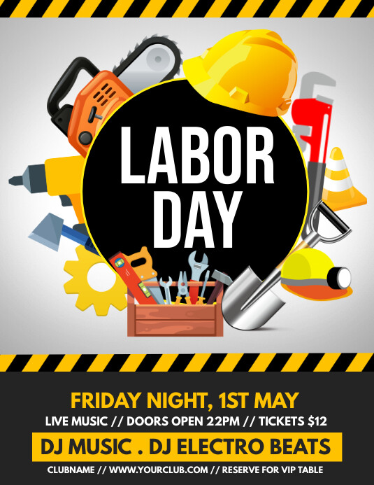 Labor Day Flyer, Worker's Day Ulotka (US Letter) template