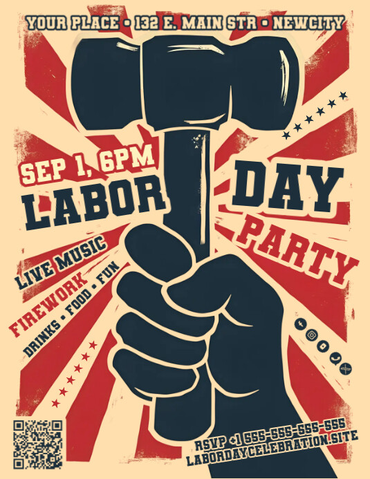 Labor Day Flyer Pamflet (VSA Brief) template