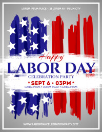 Grey Labor Day Party Folheto Template