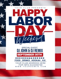 White Labor Day Weekend Event Løbeseddel Template
