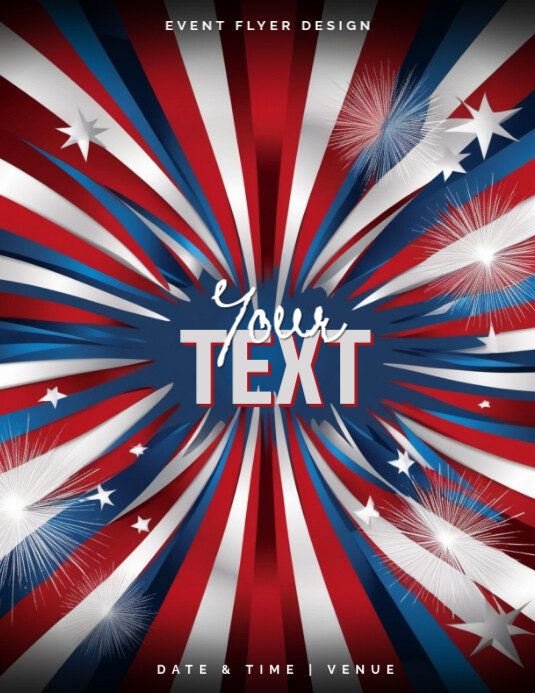 Labor Day Greetings Flyer Background – Patriotic Editable Flyer Frame Ulotka (US Letter) template
