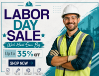 White Labor Day Sale Volantino Template