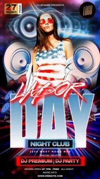 Labor Day Night Club Event เรื่องราวบน Instagram Template