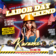 สีขาว Labor Day Karaoke Event Instagram-bericht Template