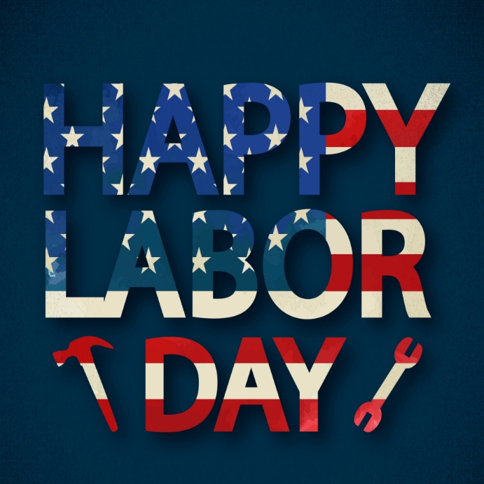 Copy of Labor day lettering design with America flag | PosterMyWall