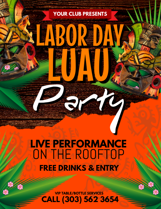 Sjabloon Labor Day Luau Flyer Postermywall