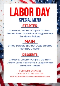 Labor Day Menu A4 template