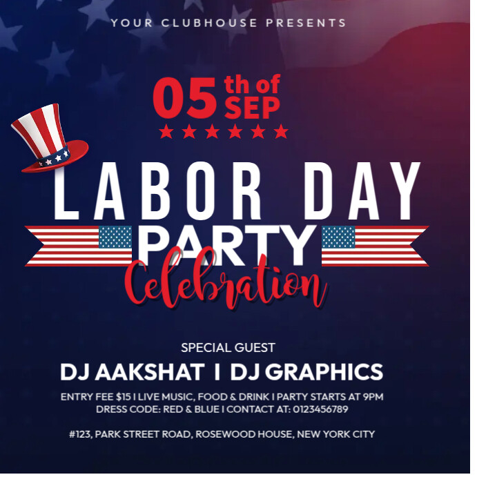 Labor Day Party Instagram Post template