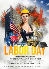 Labor day party A6 template