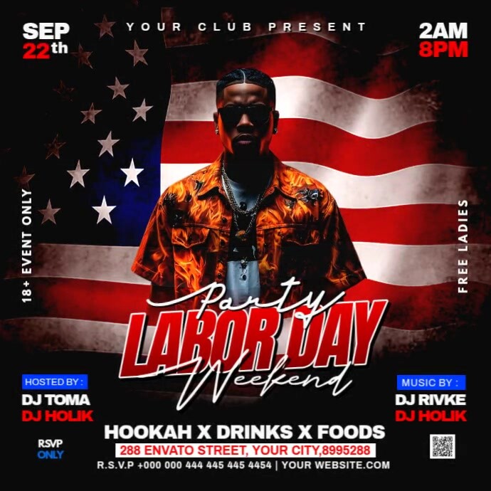 Labor Day Party Instagram Post template