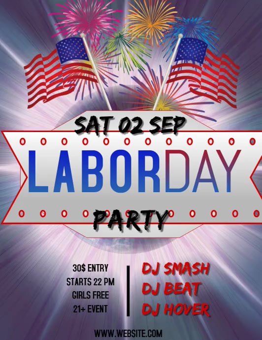 LABOR DAY PARTY EVENT Pamflet (Letter AS) template