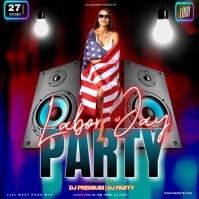 Noir Labor Day Party Persegi Template