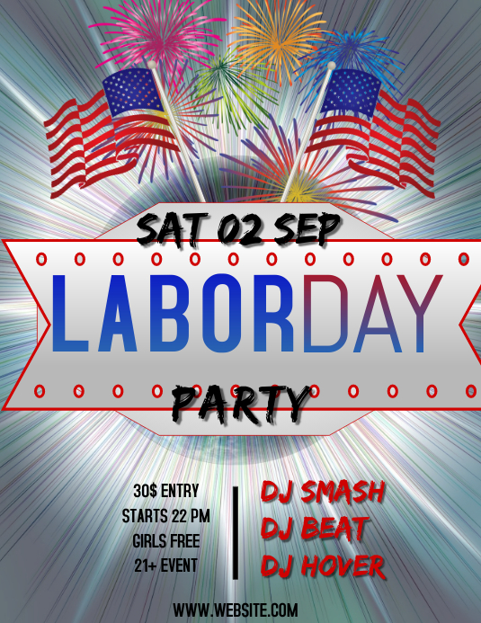 LABOR DAY PARTY EVENT Flyer (Letter pang-US) template