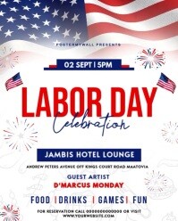 Labor Day party flyer Instagram Portrait template