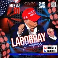 Labor Day Party Flyer Video Template Kwadrat (1:1)