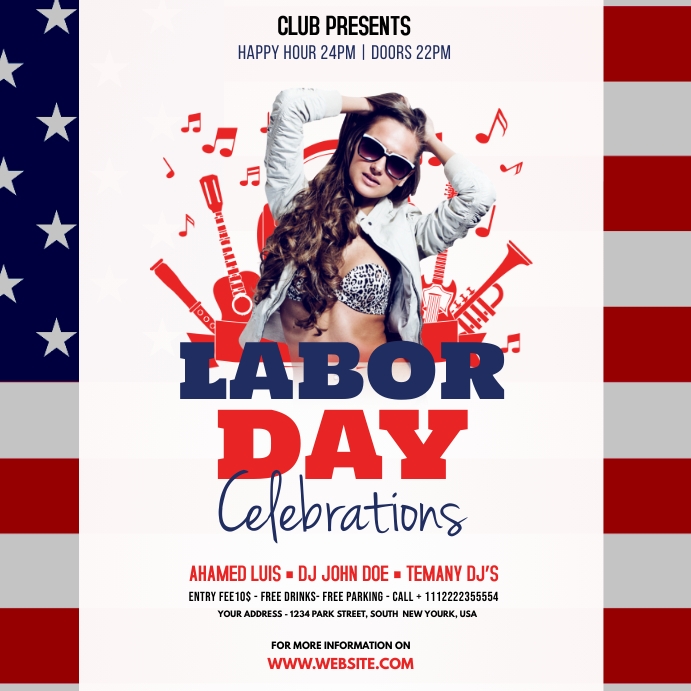 Labor Day Party Instagram post Template PosterMyWall
