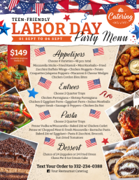 Labor Day Party Menu Template Flyer (US Letter)