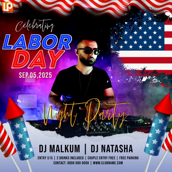 Labor Day Party Video Instagram na Post template