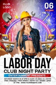 Labor day party video template Plakat