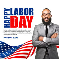 White Labor Day Quadrato Template