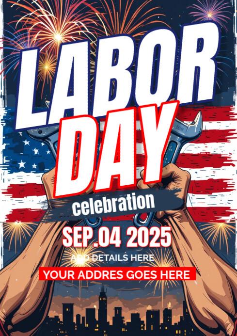Labor Day post A4 template