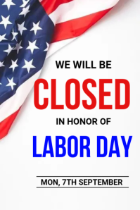 Hvid Labor Day Closure Poster Template