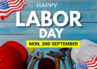 Labor day poster Postcard template