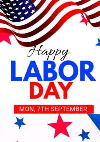 White Labor Day Celebration A1 Template
