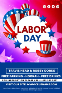 Blå Labor Day Poster Video Poster Template