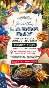 White Labor Day BBQ Party Instagram 快拍 Template