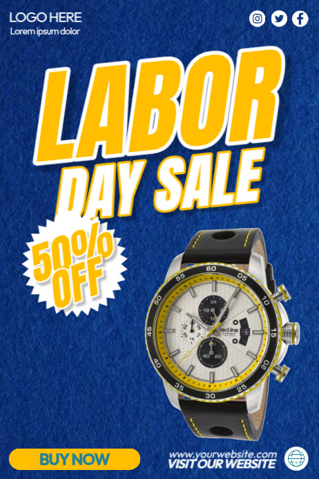 Labor Dat Square Promo Labor Day promo Template | PosterMyWall