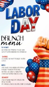 Labor day restaurant brunch menu design template Instagram Story