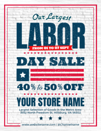 Wit Labor Day Sale Løbeseddel Template
