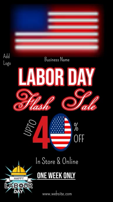 labor day sale ad,labor day discount ad Digital Display (9:16) template