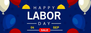 Синий Labor day sale poster Facebook-omslagfoto Template