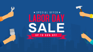 Blauw Labor Day Sale Twitter Post Message Twitter Template