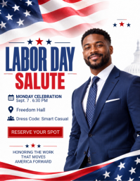 White Labor Day Celebration Løbeseddel Template