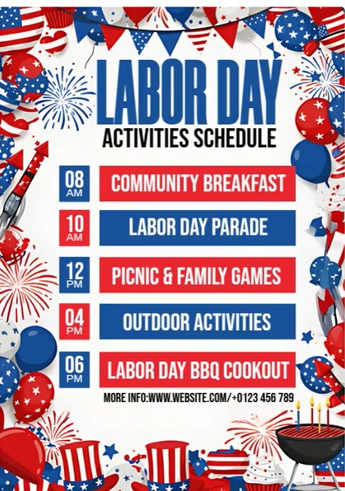 Labor Day Schedule A4 template