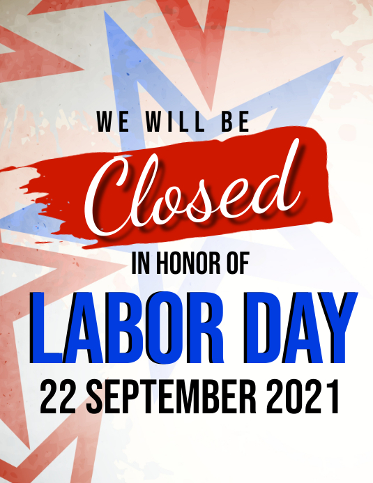 Copy of LABOR DAY SHOP CLOSED NOTICE TEMPLATE PosterMyWall