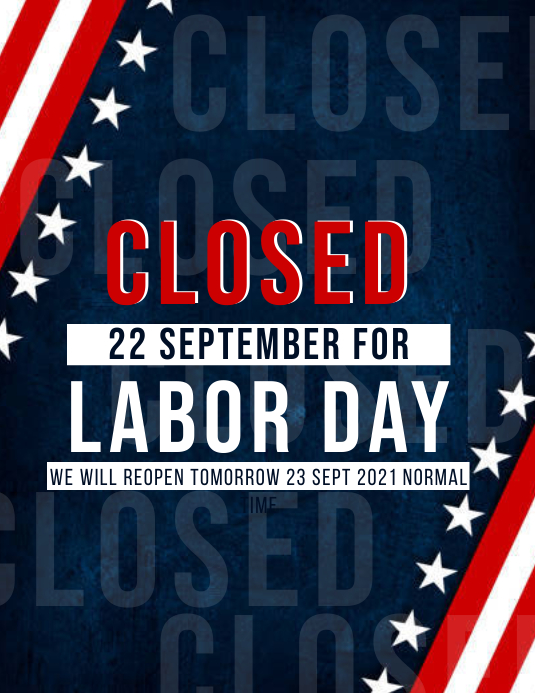 LABOR DAY SHOP CLOSED NOTICE TEMPLATE PosterMyWall