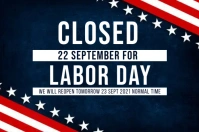 LABOR DAY SHOP CLOSED NOTICE TEMPLATE Cartel de 4 × 6 pulg.