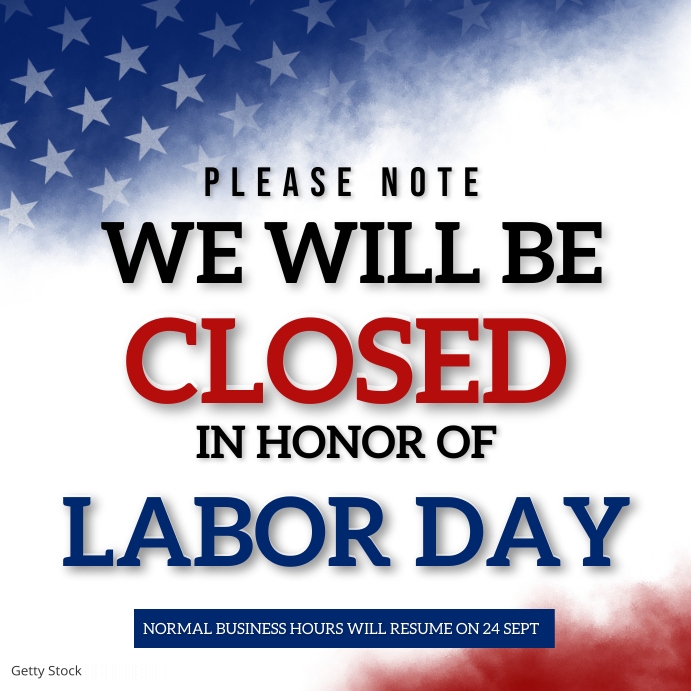 LABOR DAY SHOP CLOSED NOTICE TEMPLATE Instagram Post