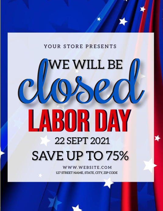 LABOR DAY STORE CLOSED TEMPLATE PosterMyWall