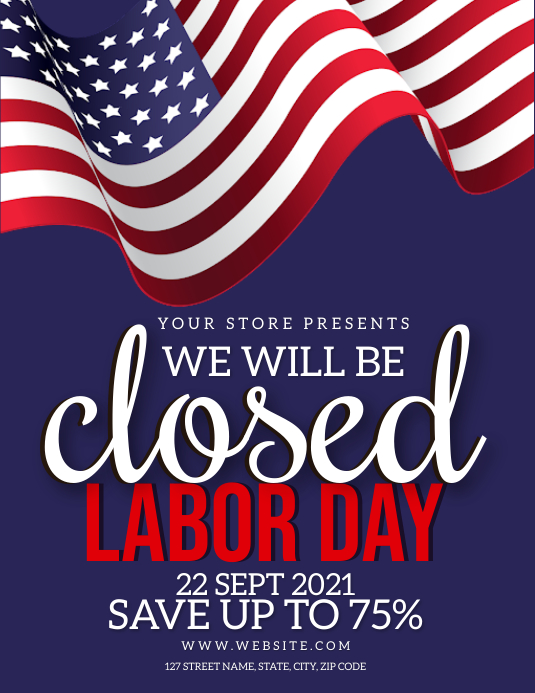 LABOR DAY STORE CLOSED TEMPLATE Flyer (US Letter)